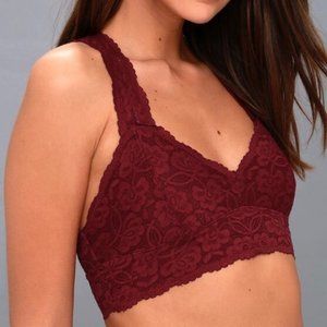 Free People Galloon Lace Bralette Burgundy Medium